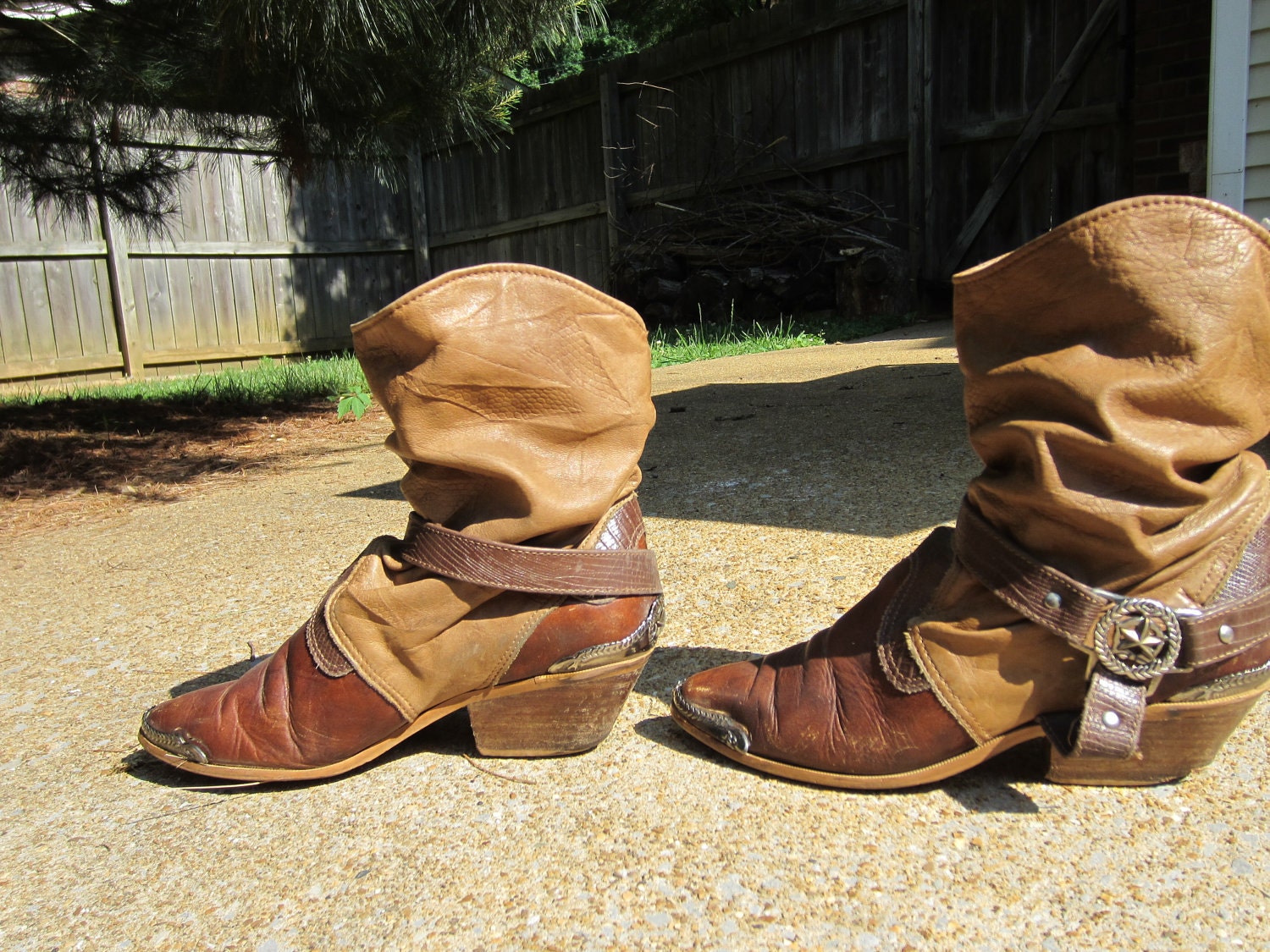 Stirrup Spanish Cowgirl Vintage Slouchy Ankle Boots 6.5 7