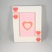 Red Pink Framed 3 of Hearts Card Ceramic Art Tile Pottery