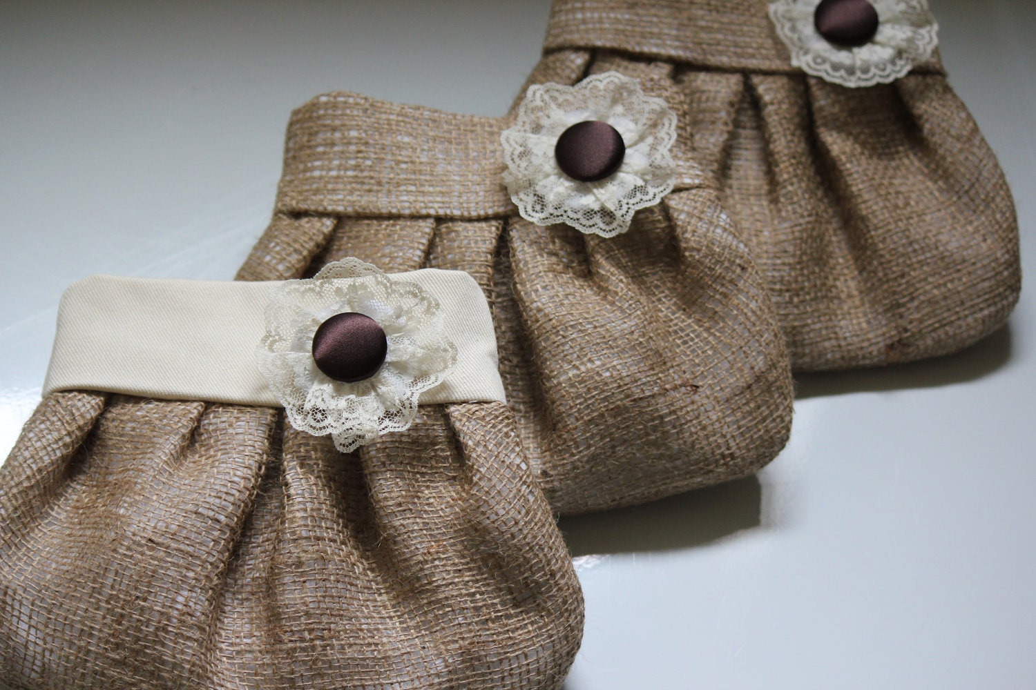 Burlap Wedding Clutch Purses