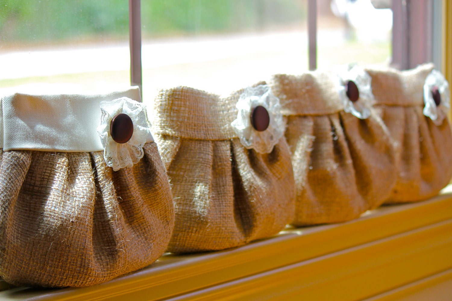 Burlap Wedding Clutch Purses