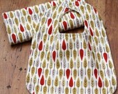 ORGANIC Baby Gift Set Bib and Burp Cloth - Nature Walk Red and Organic Terry Cloth
