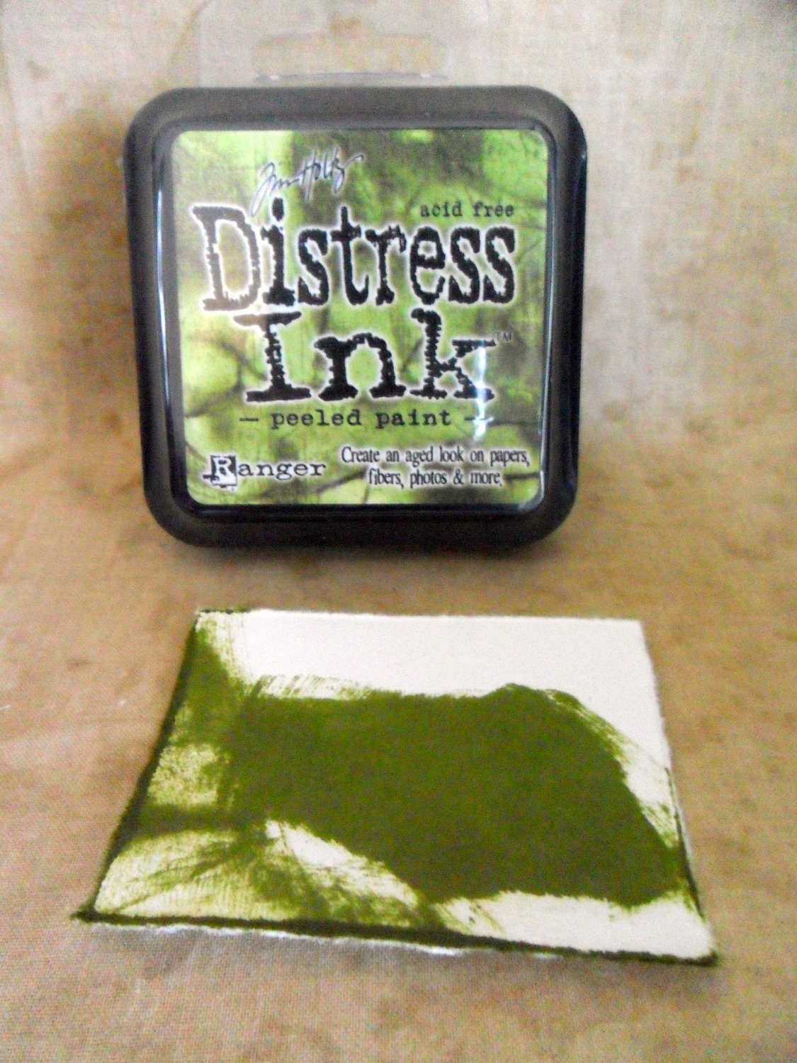 Tim Holtz Peeled Paint Green Distress Ink Stamp Pad by Ranger-SALE