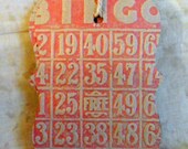 Gift Tags Favor Tags Wish Tags Red Tan Bingo Embossed Weddings Birthdays
