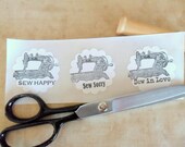 Handmade Card Making Embellishments Sewing Machine Black and White Sorry Love Happy