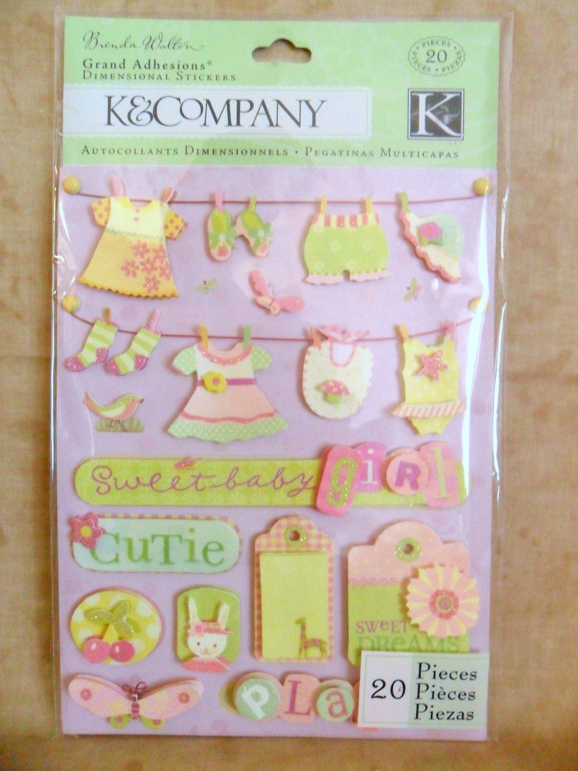 Brenda Walton Small Wonders Girl Clothesline Stickers by K and Company-SALE