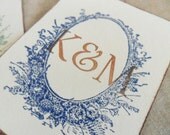 Wedding Gift Tags Favor Tags Monogrammed Initials Personalized Cream Brown Blue Green Pink Purple