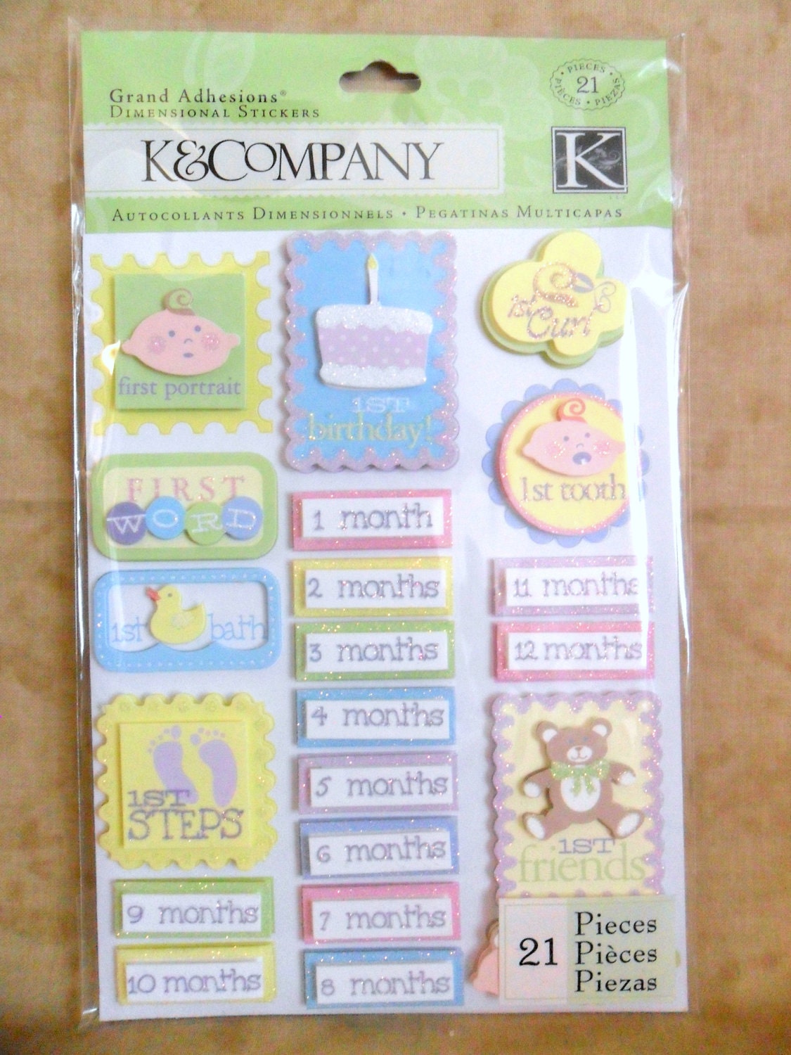 Baby First Year Milestone Stickers by K and Company-FREE SHIPPING