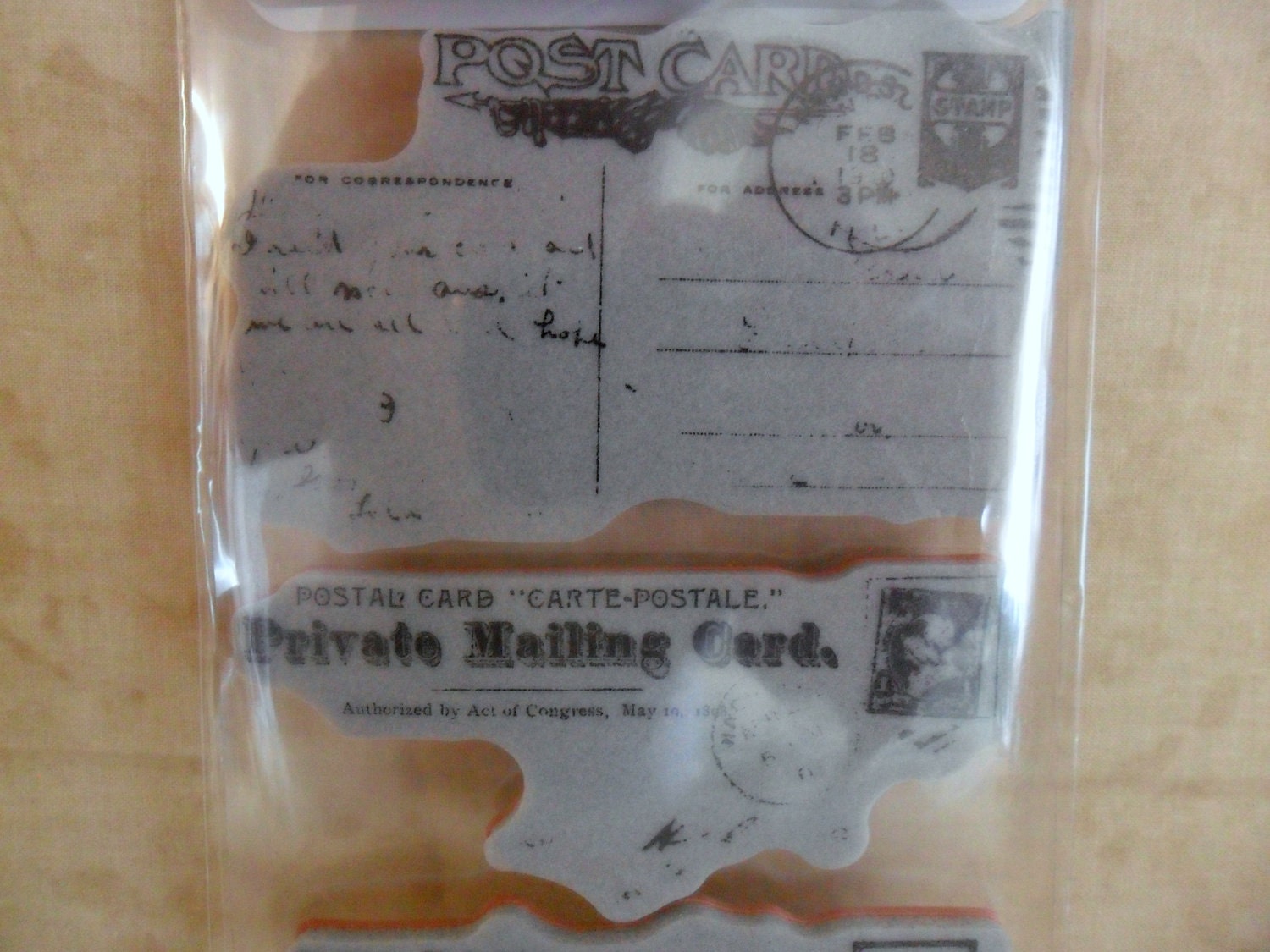 Post Card Rubber Cling Stamps by Danelle Johnson, Art Warehouse, and Hampton Art-FREE SHIPPING