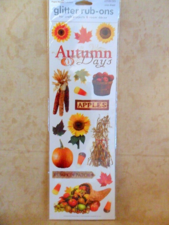 Autumn Days Glitter Rub-ons by Paper House Productions-FREE SHIPPIING