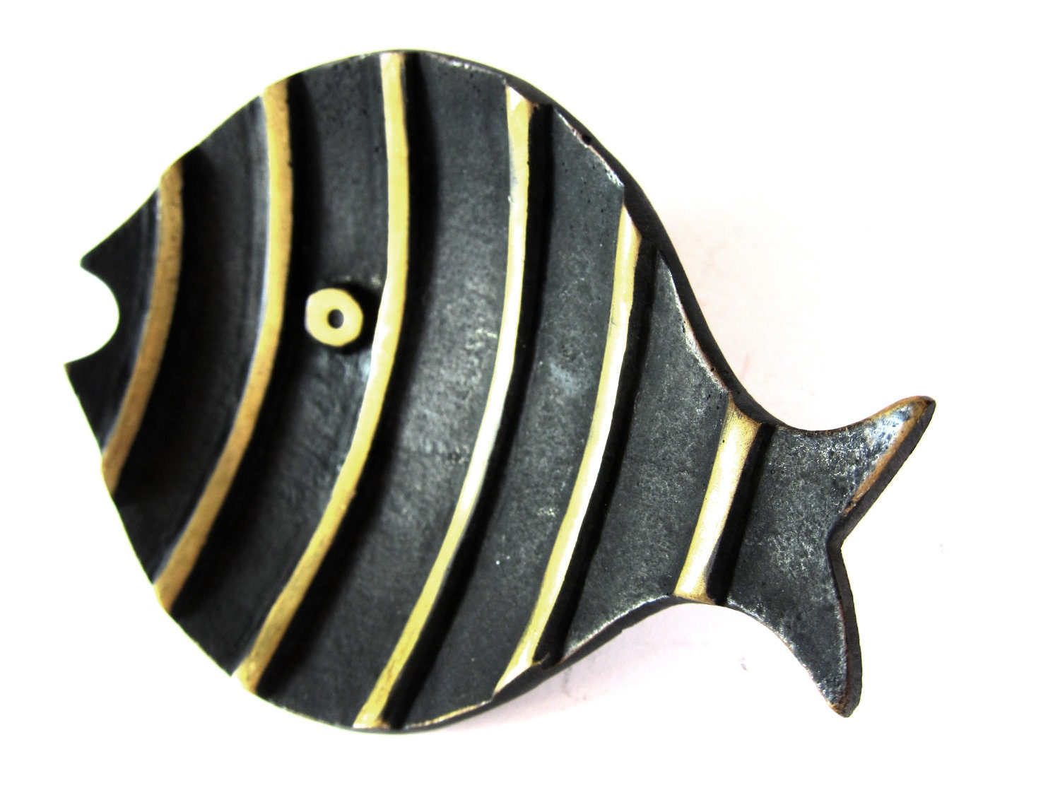 Vintage ORIGINAL Walter Bosse by Baller Modernist Austrian Brass Fish Dish