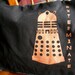 EXTERMINATE Black Cotton Canvas Large Messenger Bag