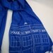 Royal Blue Wibbly Wobbly Police Box Pashmina
