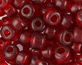 9mm - WHOLESALE - Red Translucent Glass Crow Beads - 50 quantity