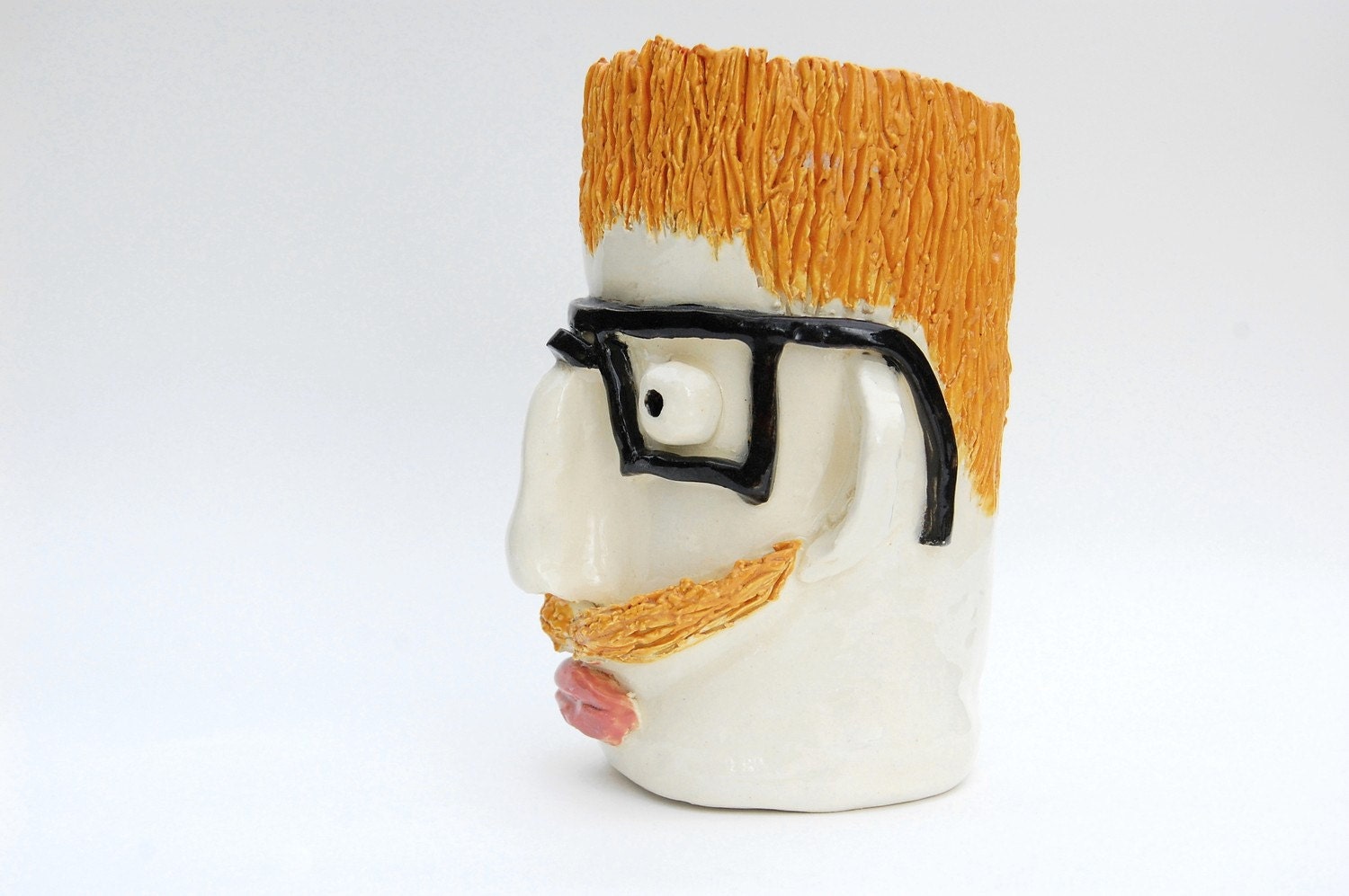 Ceramic Head Container - Mr. Mike Mustache