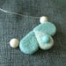Peacock/ Rain drops felt wool Necklace