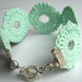 Mint Medallion Crochet Bracelet