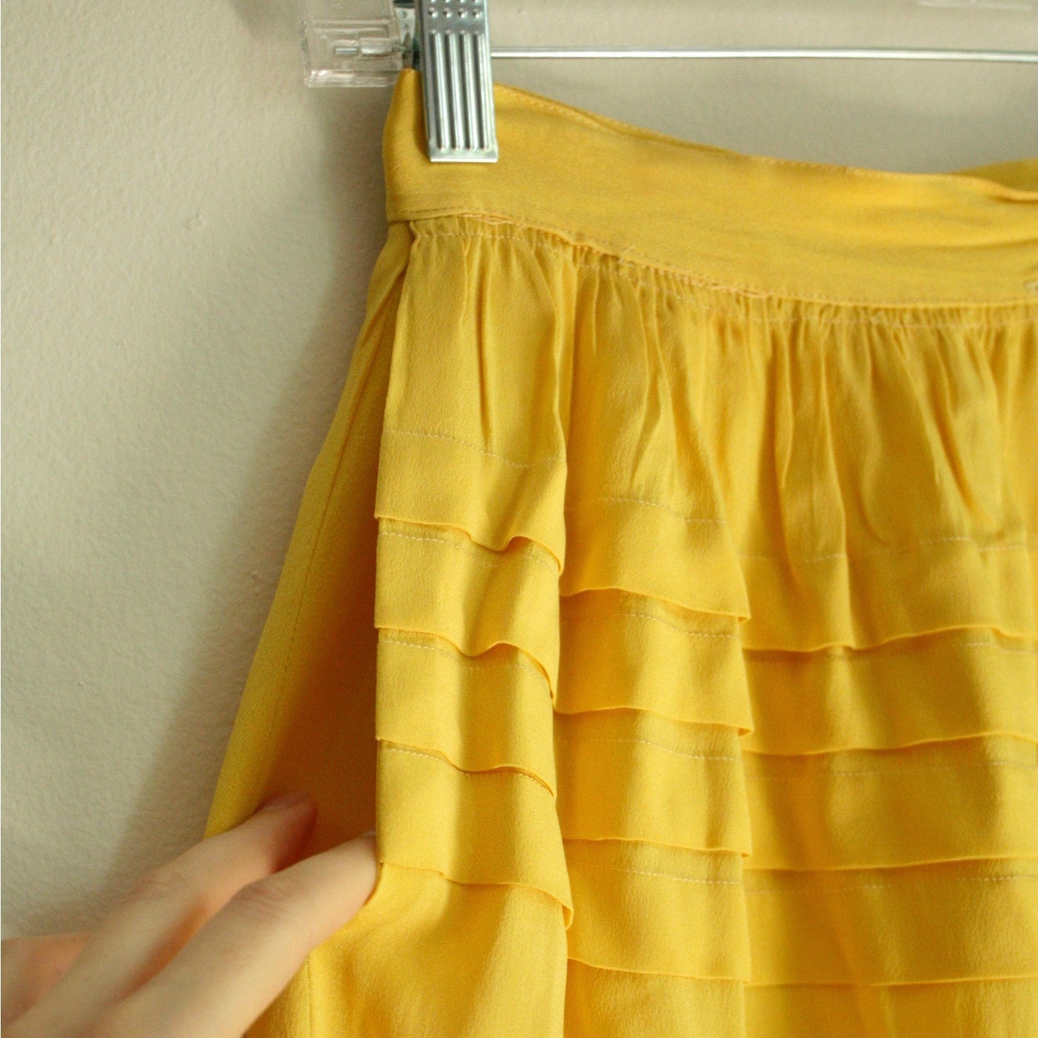 mustard yellow midi skirt