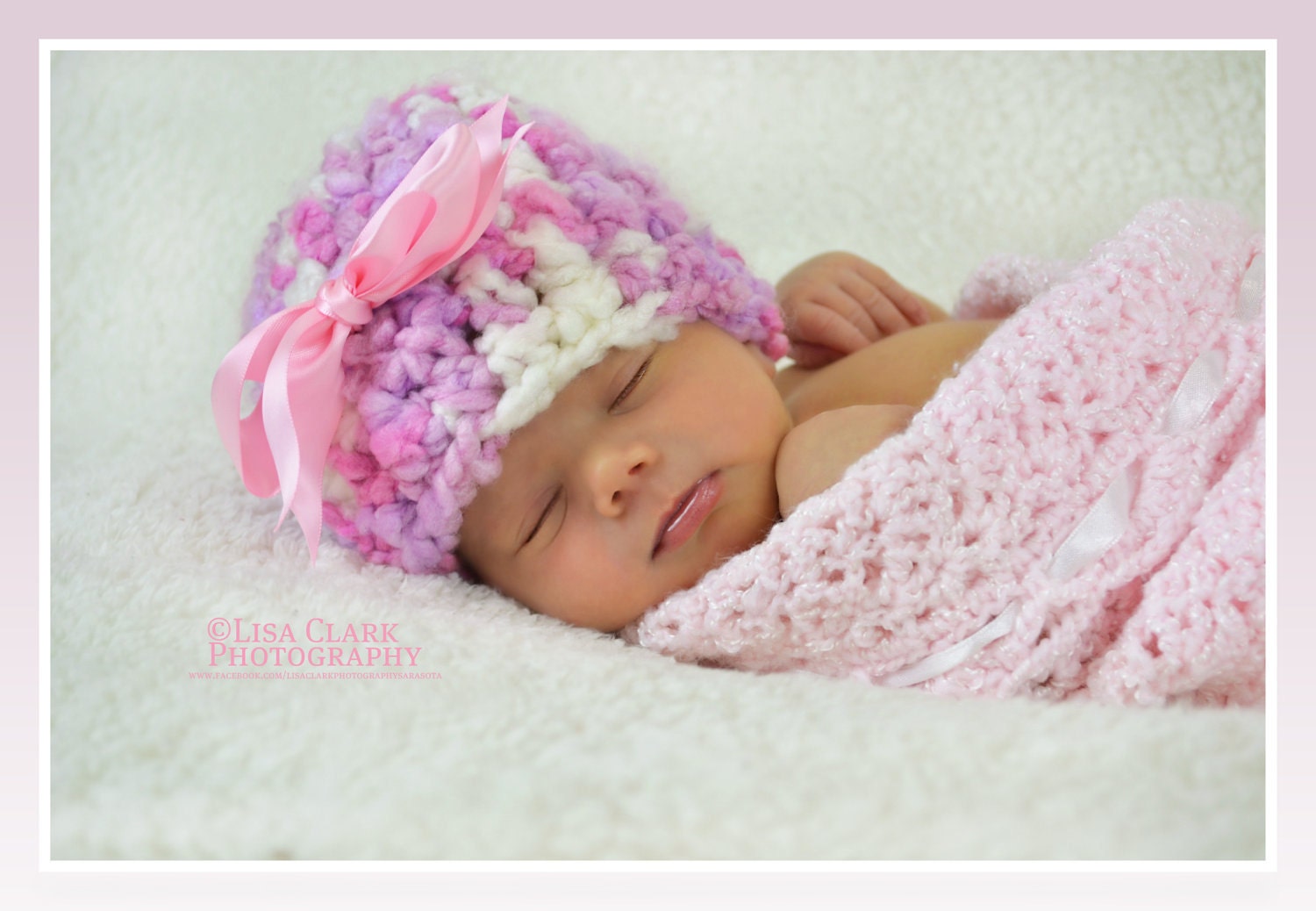 Crochet Baby Girl Chunky Beanie Photography