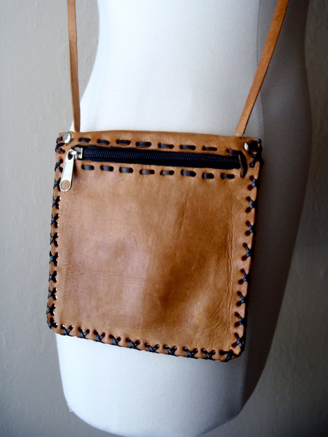 Vintage Leather Purse / Over The Shoulder Small by OldSchoolSwank