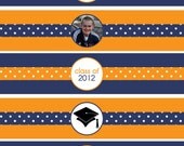 Graduation water bottle wrappers- your school's colors- you print Il_170x135