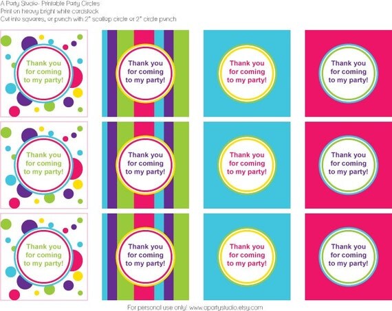 Classic Girl- Party Circles- Print your own Il_570xn