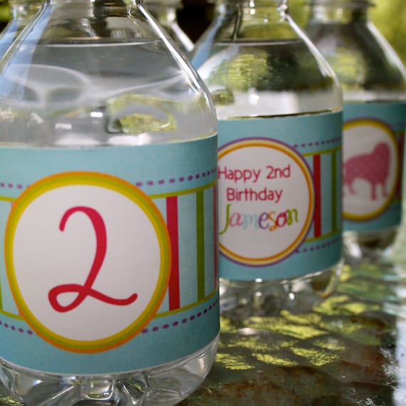 Wild Animals- digital water bottle wrappers- print your own Il_570xn