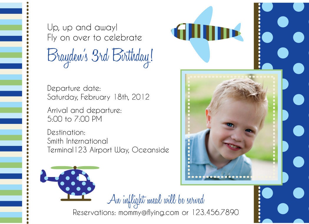 Airplane and Helicopter Party- digital invite- print your own Il_570xn