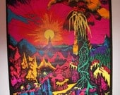 Original Vintage Blacklight 1969 "Lost Horizons" Poster