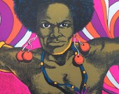 Original Vintage 1972 "Black Voo Doo Man" Blacklight Screenprint Poster