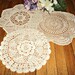 3 Crocheted Doily Ecru Vintage Doilies Doilys Lot A300