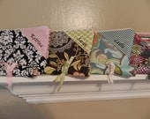 Bridesmaid Gift/Favor for Bridal Party of 10 Beauty Sets with XL Flat Bottom Cosmetic Bag and Travel Jewelry Roll with Monoram