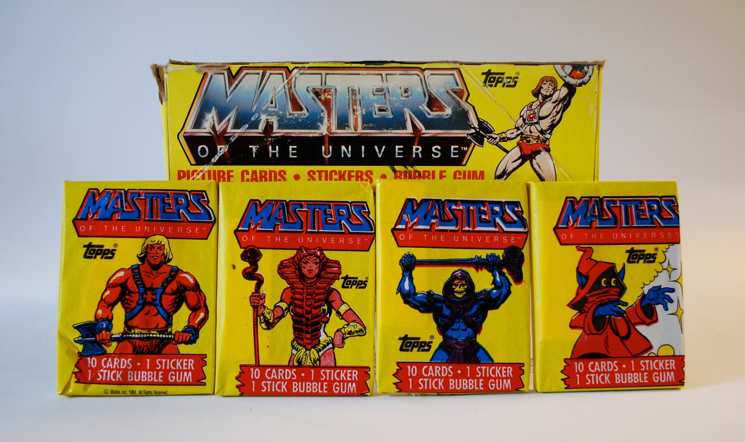 Masters of the Universe Trading Cards/Stickers made by Topps 1984 lot of 4 packs