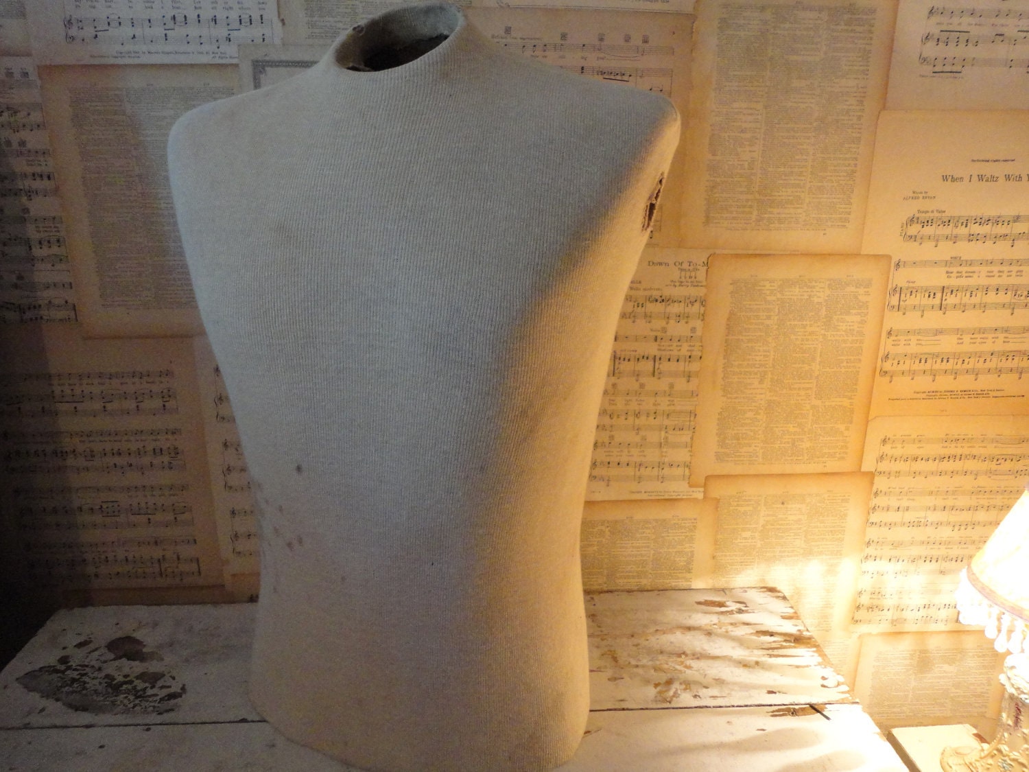 Antique Vintage Male Torso Dress Shirt Form Mannequin