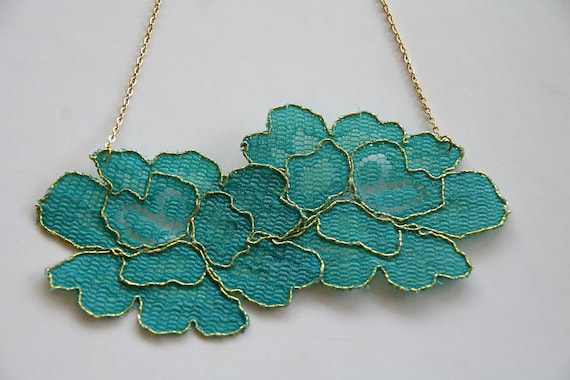 Turquoise Lace Necklace