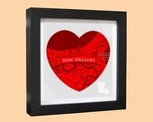 New Orleans Heart - Box Framed Print - 8 x 8   -
