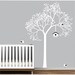 nursery wall art - cherry tree with birdhouse & birds decal