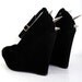 Spiked Velvet Wedges - Black