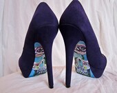 Hand Painted Day of the Dead Purple Heels by Jessica Anne Designs