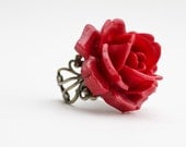 Red Rose Statement Ring by Jessica Anne Designs