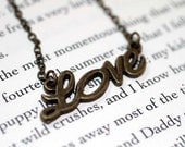 All you need is Love Antiqued Bronze Necklace by Jessica Anne