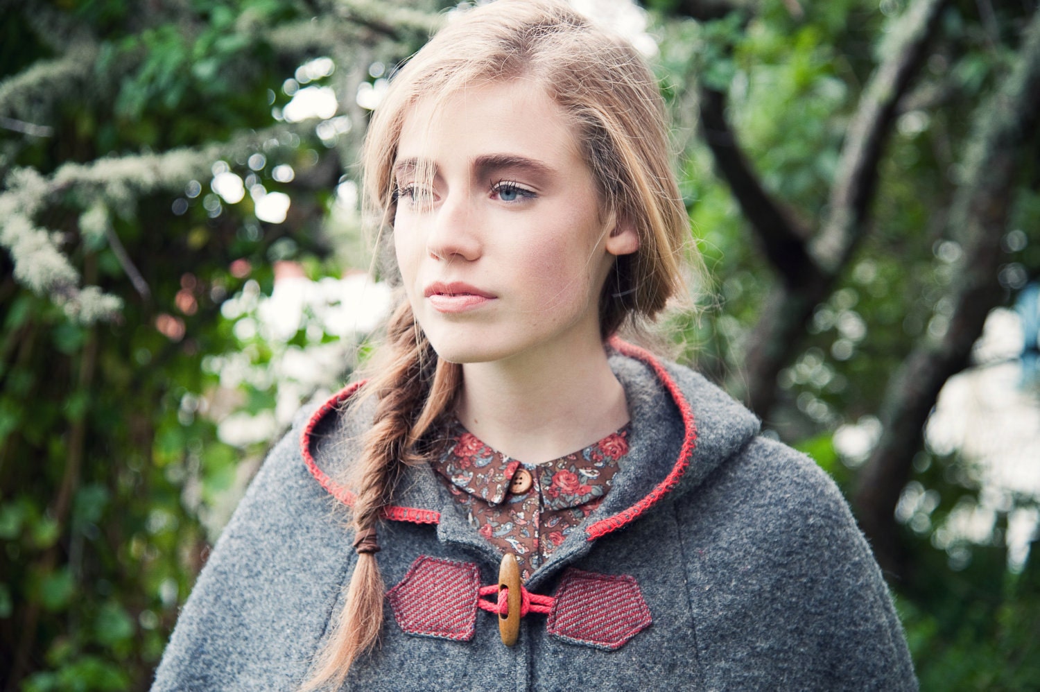 Madeline Winter Cape with BLUE DETAIL