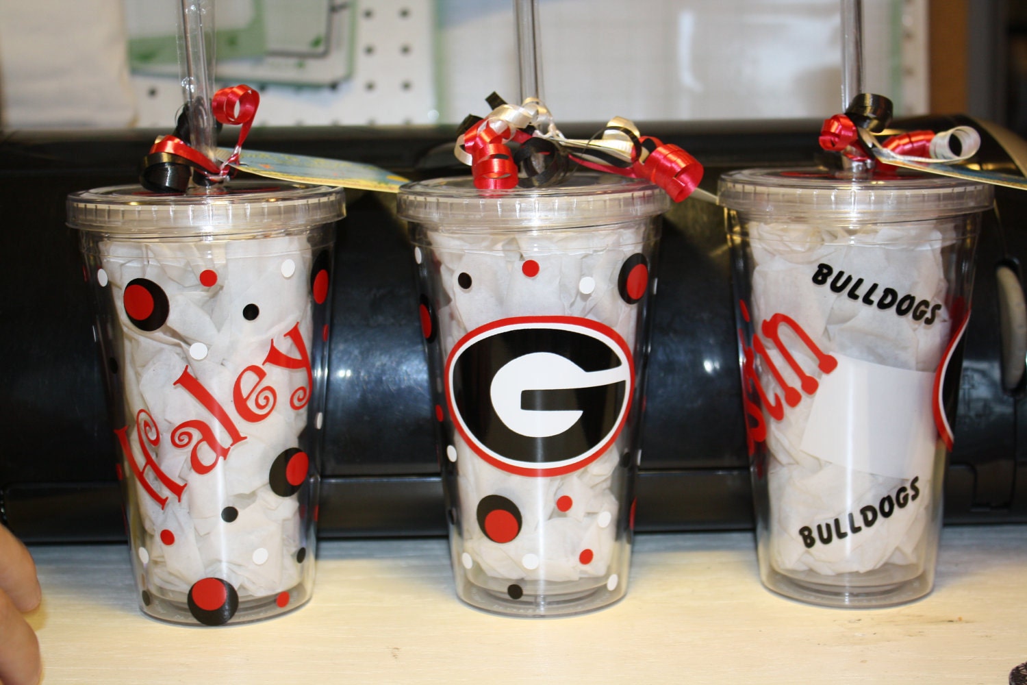Personalized Sports and School logo Tumblers 16oz insulated with lid and straw,bridesmaids,sorority