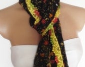turkish traditional cotton rectangle scarf new design flowered pattern red yellow black green