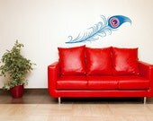 Peacock Feather - Vinyl,  Wall Art, Decal, Sticker, Home, Office, Dorm Decor