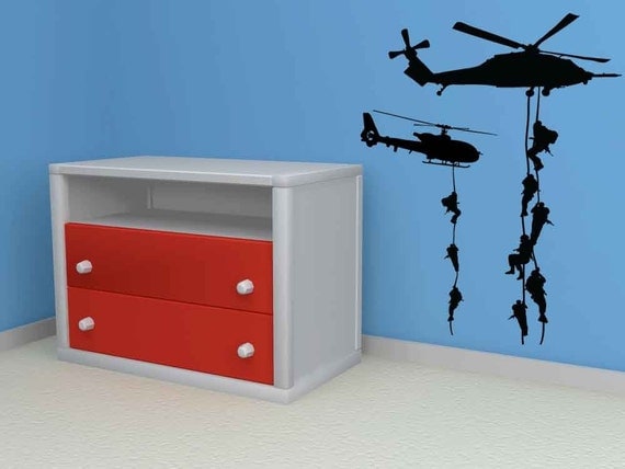 Military, Army, Navy, Airforce, Marines with Choppers/Helicopters - Vinyl, Decal, Sticker, Wall, Home Decor
