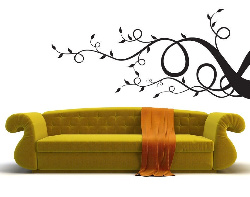 Swirly Branch, Swirls, Branches, Leaves, Leaf, Tree - Decal, Sticker, Vinyl, Wall, Home, Bedroom Decor