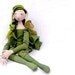 Summer Green Fairy pixie elf OOAK Fantasy Art Doll Spring jointed handmade handpainted cloth, soft doll St.Patrick's Day, summertrends