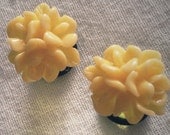Sunshine Yellow Cluster Flower 00g 10mm Plugs Gauged Studs Decora body piercings Gyaru