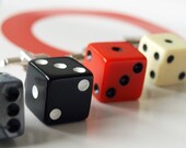 Black Dice Cuff Links  Rockabilly Wedding Mens Accessory Gambling Poker Casino Business Wear