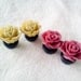 1/2 inch 13mm Plugs Set Maroon Red Rose Mustard Yellow Flower for stretched ears chic fun fashion kawaii Decora body piercings Gyaru